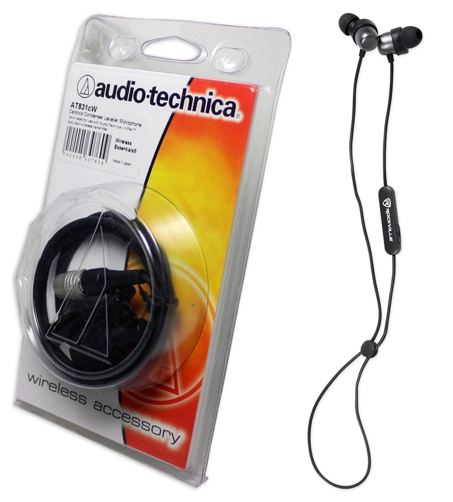Audio Technica AT831CW ClipOn Lavalier Microphone+Earbuds Walmart