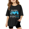 thumbnail image 3 of ibiyuan Autism Awareness Shirt Kids Autism Acceptance Shirts Inspirational Tops for Toddler Boys Girls Mental Health Graphic Top,Black, 3 of 9