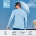 thumbnail image 4 of NORTHYARD Men's Fishing Shirts Long Sleeve Sun Protection UPF 50+ Rash Guard UV SPF Swim Beach Hiking Skyblue 4XL, 4 of 7