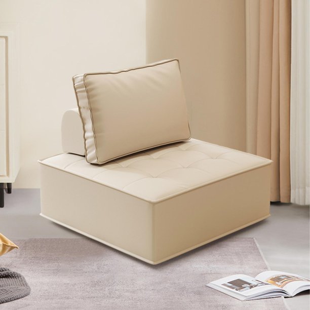 Sofá seccional modular, sofá futón cuadrado, sofá individual tapizado, sofá reclinable para dormitorio, sala de estar, tienda de ropa Beige