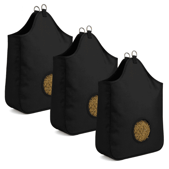 AJ Tack Hay Bag, 3-Pack Black