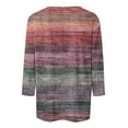 thumbnail image 4 of CYMMPU 3/4 Sleeve Blouses for Women Dressy Casual Striped Ombre Crew Neck Tunic Tops Spring Tops Fall Trendy Shirts Loose Fit Dye Tie T-Shirts Multicolor XL, 4 of 5