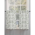 thumbnail image 3 of Kitchen Curtains 54 Inches length, Sage Green Flower Window Treatment Curtain Drapes, Vintage Farmhouse Boho Leaf Spring Decorative Window Curtains for Bedroom Cafe, 52"x54", 2 Panels, 3 of 7