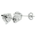 thumbnail image 4 of SuperJeweler 2 Carat Heart Shape Moissanite Stud Earrings in 14 Karat White Gold for Women, 4 of 6