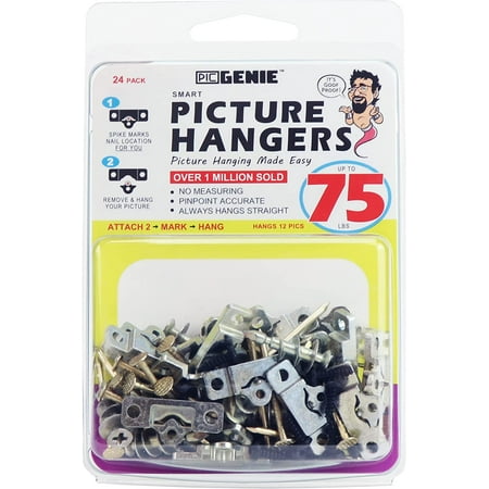 

PicGenie Picture Hanging Kits Hang 12 Picture Frames up to 75 lbs Includes 1– 12 Pack