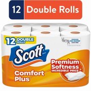 2 Pack Scott ComfortPlus Toilet Paper, 12 Double Rolls