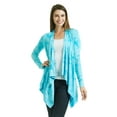 thumbnail image 2 of Made by Johnny Women's Off-Duty Open Front Tie Dye Cardigan L AQUA, 2 of 6