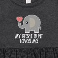 thumbnail image 4 of Inktastic Great Aunt Loves Me Elephant Girls Baby Dress, 4 of 5
