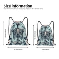 thumbnail image 2 of Sikiie Butterflies Skull Bows Drawstring Backpack Drawstring Bags, Draw String Back Bag for Sports, Gym, Travel, Swimming, Beach-Medium, 2 of 6