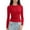 Red, variant on Women's Long Sleeve Round Neck Basic Solid Crop Top for Workout and Yoga with Tight Slim Fit