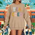 thumbnail image 2 of Chandail en Molleton Imprimé à Col Rond pour Femmes Chandail Décontracté à Manches Longues pour Enseignants Étudiants Vacances Collation des Grades Anniversaire Automne Hiver Blouse Douce et Confortable, 2 of 5