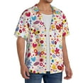 thumbnail image 2 of Pofeuu Cute Butterfly Flowers Print Mens Casual Short Sleeve Shirts Beach Summer Spread Collar Pocket Tops Men's Casual Short-sleeved Shirt-XX-Large, 2 of 5