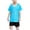Light Blue, variant on Boys Short Sleeve V-Neck Athletic Shirt + Black Shorts, Breathable Quick Dry Sport Uniform for Football, Basketball, Badminton 3-10Y(Purple, 9-10 Years)