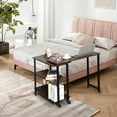 thumbnail image 2 of Giantex Patented Rotating Couch Side Table, L-Shaped Sofa End Table, Moveable Laptop Table for Home Office, Walnut, 2 of 6