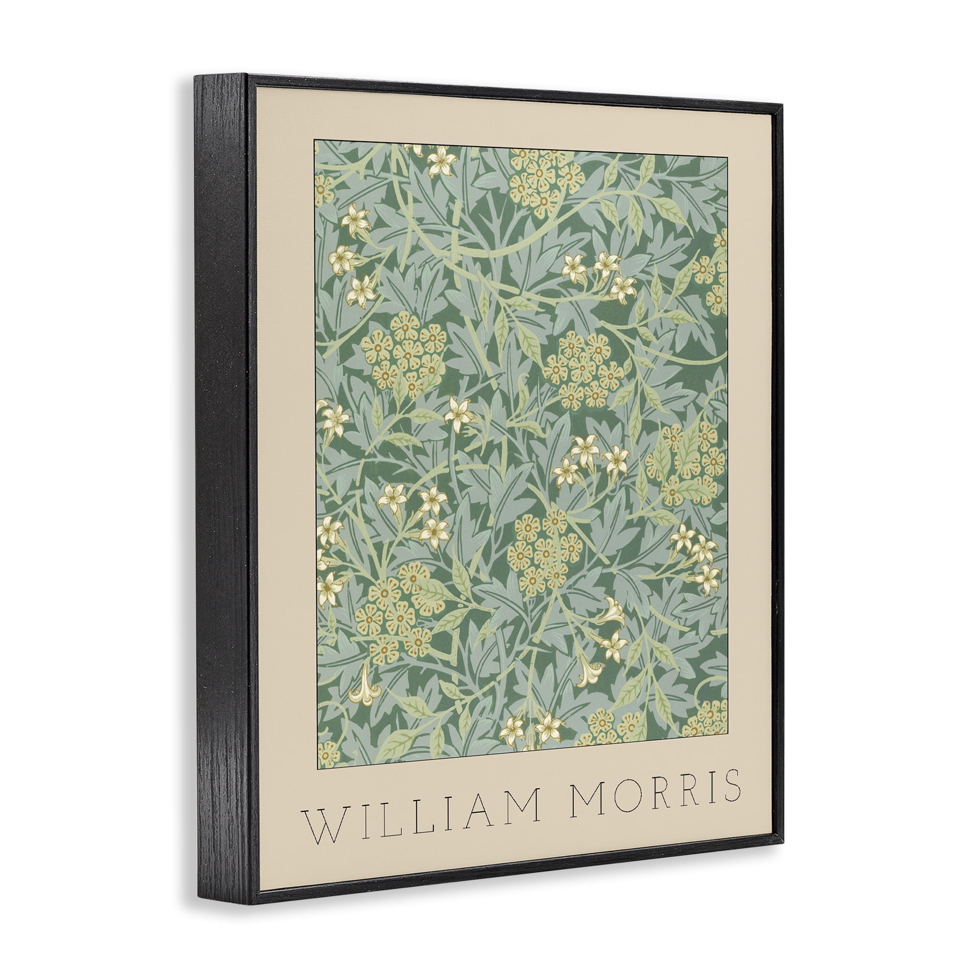 Stupell Industries William Morris Green Tones Black Framed Giclee Art, design by Lil' Rue