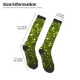 thumbnail image 2 of Knee High Socks for Women Men Athletic - Green Glitter Sparkle Thigh-High Black Sole Comfort Breathable Long Socks for Casual Travel Running, 2 of 7