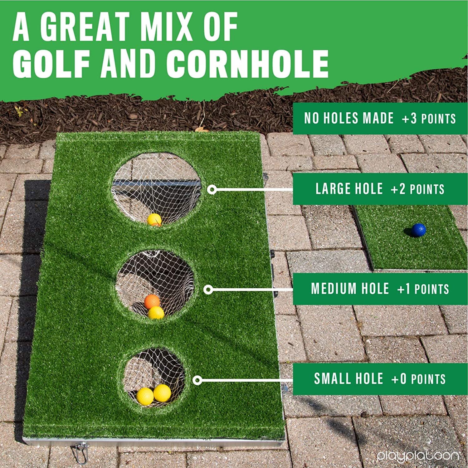 Play Platoon Golf Cornhole Chipping Game for Adults and Kids Includes
