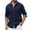 Navy, variant on Chiccall Vintage Corduroy Shirts for Men Casual Colorblock Lapel Button Down Long Sleeve Shirts with Pocket