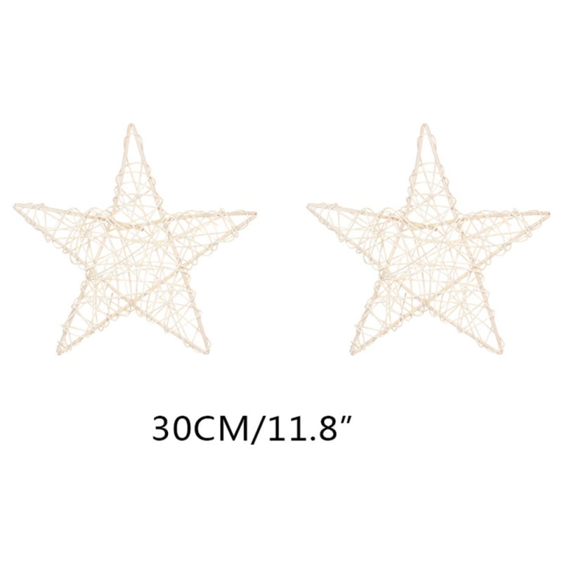 6cm Crafts DIY Ornaments Birthday Rattan Stars Colorful Home Decoration Office 