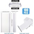 thumbnail image 2 of 100 PCS Wire Shelf Label Holders Plastic Wire Label Holder Shelf Labels Clips with Label Paper Inserts, Clear Wire Rack Label Holder, Wire Shelf Label Tags for 1-1/4” Wire Shelving, 2 of 6