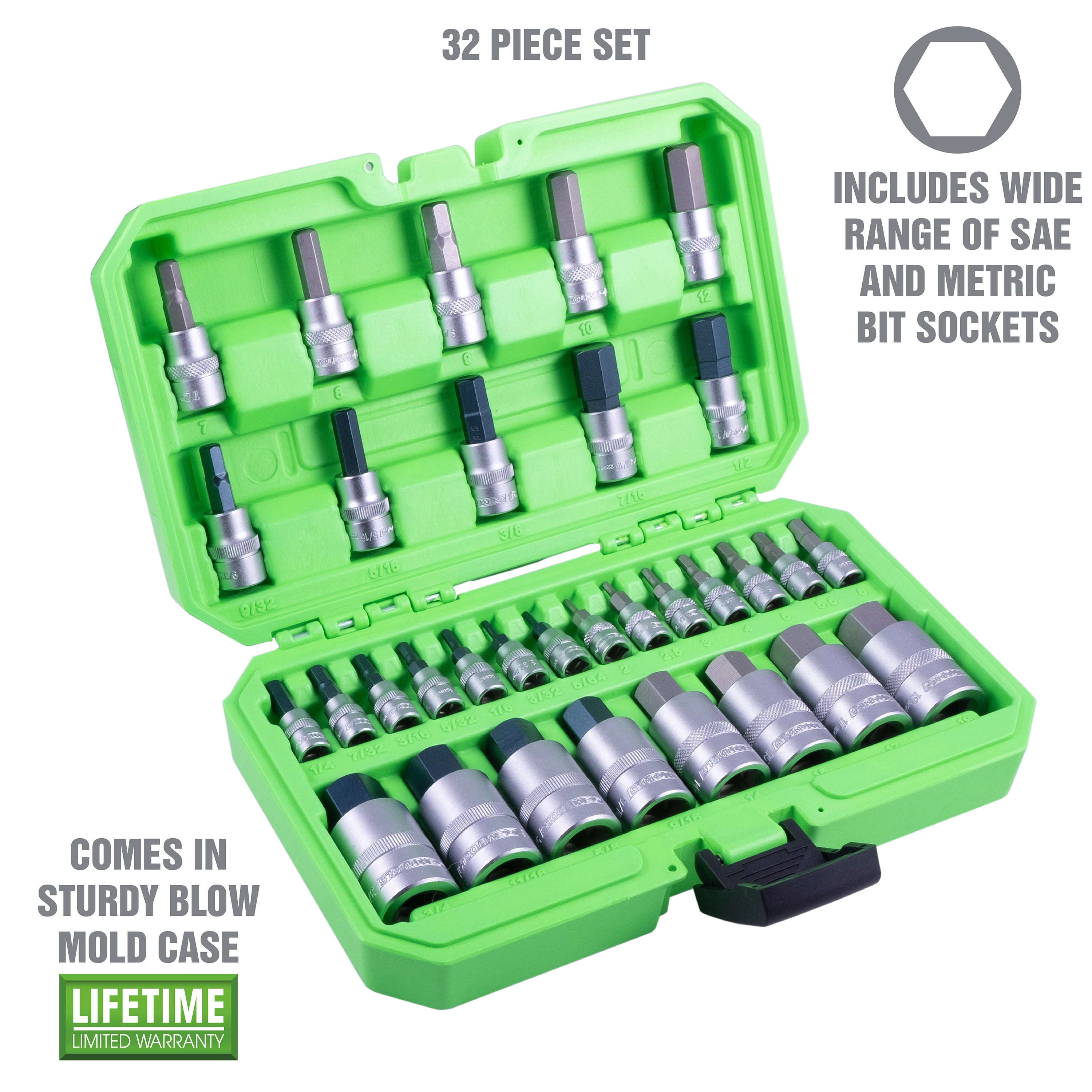 OEMTools 32 Piece Hex Bit Socket Set