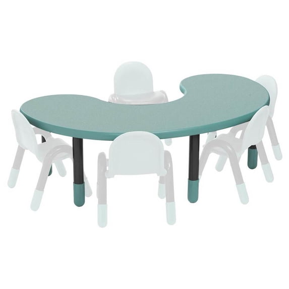 24 in. Kidney Table in Teal Green (18 in.)