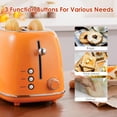 thumbnail image 6 of 2 Slice Toaster Roter Mond Retro Stainless Steel Toaster with Bagel, Cancel, Defrost Function and 6 Bread Shade Settings Bread Toaster, Extra Wide Slot and Removable Crumb Tray, Pink, 6 of 16