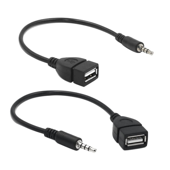 Black USB to 3.5mm Audio Jack Adapter for Speaker / Headphone