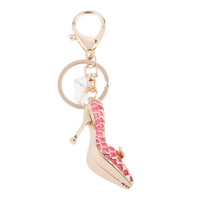 Llavero de cristal de imitación Sunnimix Monedero Colgante Llavero Colgador de llaves de coche Lindo Ke Tacones altos Rosa
