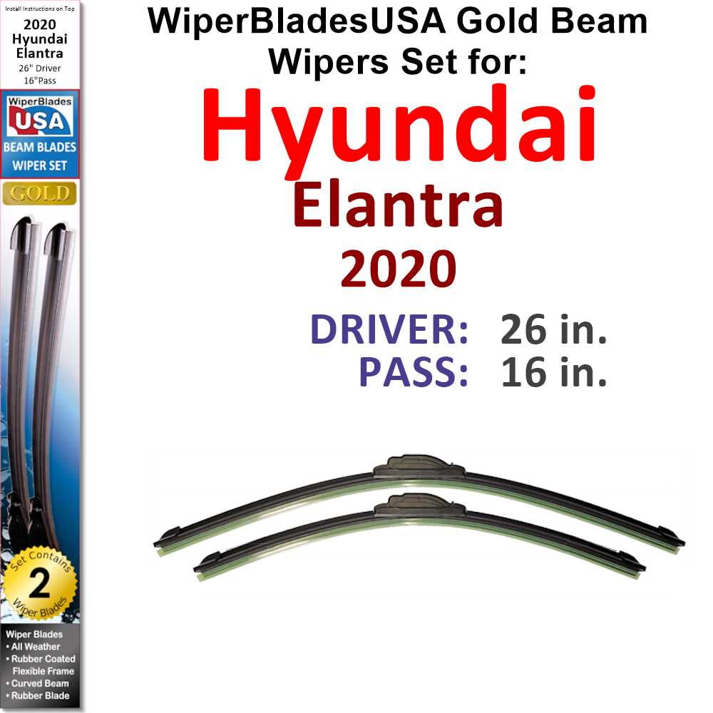 2020 Hyundai Elantra Beam Wiper Blades Wipers WBUSA (Set of 2