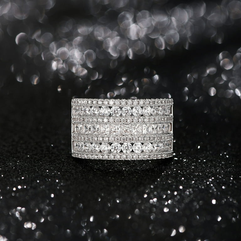 Three-Row Criss Cross Stacking Band Ring with Cubic Zirconia Gold-plated Three-Row Criss Cross Stacking Band Ring with Cubic Zirconia Gold-plated