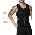 thumbnail image 3 of Men's Zipper Waist Trainer Trimmer Vest NonEcho Men Sauna Vest Hot Neoprene Sweat Tank Top Waist Trainer Corset Shapewear Slimming Shirt Workout Suit, 3 of 7