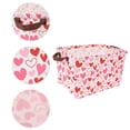thumbnail image 4 of Unique Bargains 1 Pc Storage Basket with Handles Heart Print Gift Basket 14.9"x10.2"x8.6" Pink Red White, 4 of 6