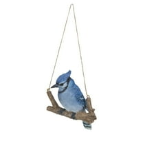 Hi-Line Gifts Hanging Blue Jay on a Branch Outdoor Garden Statue - 6"