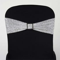 Efavormart 5 Pack | Silver Metallic Shimmer Tinsel Spandex Chair Sashes