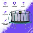 thumbnail image 6 of Machrus Moxie Pumpkin-Shaped Outdoor Trampoline Set with Premium Top-Ring Frame Safety Enclosure, 14 FT - Dark Green, 6 of 6