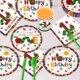 thumbnail image 4 of Set de fiesta ZQMONTIA de 168 piezas con temática de oruga para 1.º cumpleaños, 4 of 7