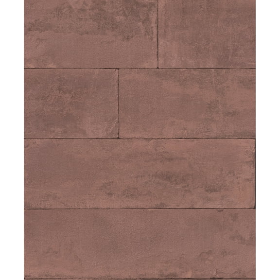 Advantage Lanier Oxblood Stone Plank Unpasted Vinyl On Non Woven Wallpaper, 21-in by 33-ft, 57.8 sq. ft.