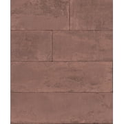 Advantage Lanier Oxblood Stone Plank Unpasted Vinyl On Non Woven Wallpaper, 21-in by 33-ft, 57.8 sq. ft.