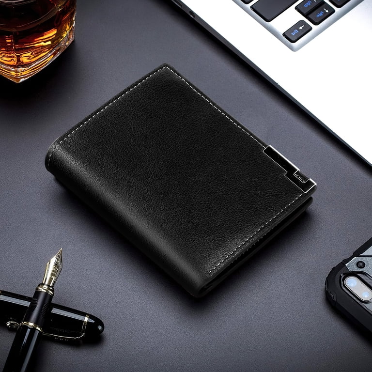 Cshidworld Bifold Leather Wallet for Men, Black photo 2