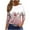 Pink, variant on Women's Graphic Tee Shirt 3/4 Length Sleeve Plus Size Printed Summer Fall Tops Casual Crew Neck Tshirts (XL, White 02)