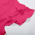 thumbnail image 5 of Shwomsmer Womens T Shirts Women's V Neck Casual Double Layer Ruffled Sleeve Solid Top Ladies Shirt Long Sleeve, 5 of 8