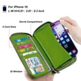thumbnail image 2 of HAWEE Cellphone Wallet for Women Dual Zipper Long Purse with Removable Wristlet, Avocade Green, 2 of 7