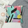 thumbnail image 2 of COMIO Decorative Square Throw Pillow Cover Memphis Retro Vintage 80S Fun 1990S 90S Fashion Doodle Style Abstract Textures Wrapping Paper Good Soft Cushion Pillowcase Case for Bed Chair, 2 of 5