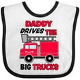 thumbnail image 3 of Inktastic Daddy Drives the Big Trucks with Fire Truck Boys or Girls Baby Bib, 3 of 4