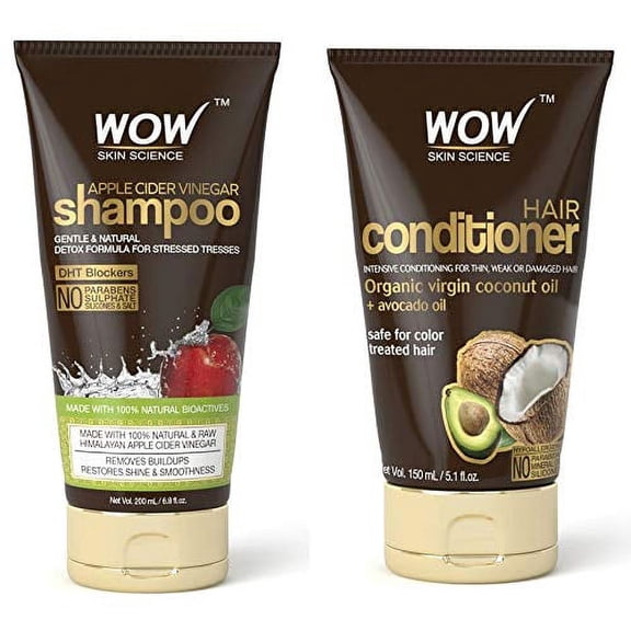 Wow Apple Cider Vinegar Shampoo 6.8 fl oz   Wow Hair Conditioner 3.38 fl oz Sulphate & Parabeen Free Product Name