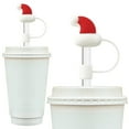 thumbnail image 2 of Junepar 6Pcs Christmas Straw Cover Caps - Reusable Drinking Straw Tips Lids - Christmas Theme Silicone Straw Toppers Compatible Straw Accessories for Holiday Chriatmas Decor, 2 of 4
