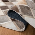 thumbnail image 4 of SAFAVIEH Studio Leather Nanette Geometric Diamonds Area Rug, Ivory/Grey, 5' x 8', 4 of 8