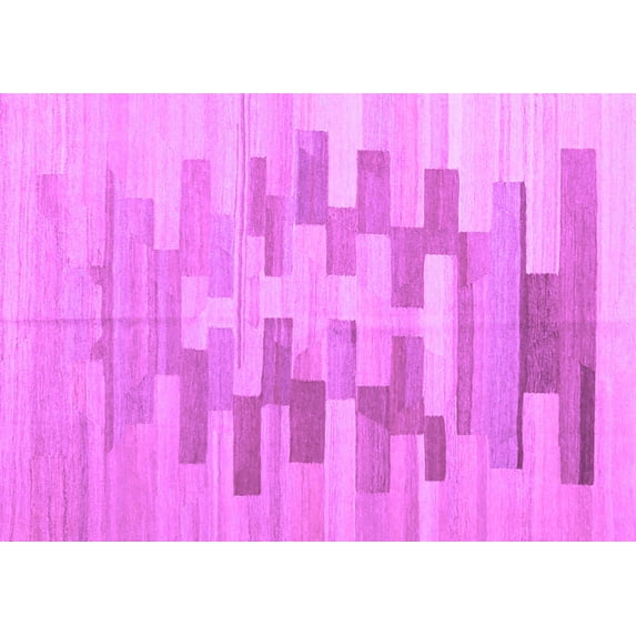 Ahgly Company Indoor Rectangle Abstract Purple Contemporary Area Rugs, 2' x 5'