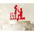 thumbnail image 1 of Couple Wedding Cake Topper Personalized Red Cake Topper Color Option Available 5-7 Inches Wide, 1 of 1